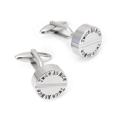 China Hot Selling Stainless Steel Fashion Mens Cufflink Engraved Manufacturer for sale