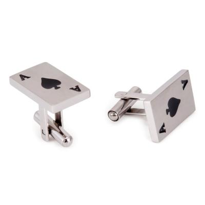 China Energinox Stainless Steel Stainless Steel Poker Cufflink For Men's Shirt for sale