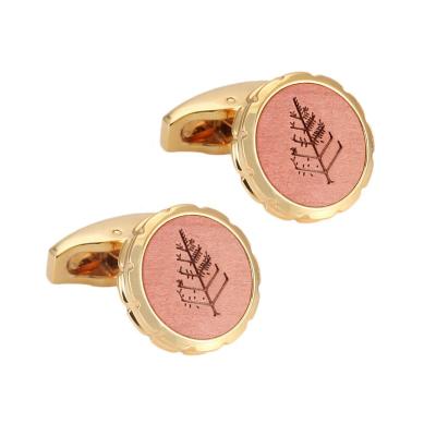 China Energinox Stainless Steel Gold Plated Stainless Steel Wooden Cufflinks For Men for sale