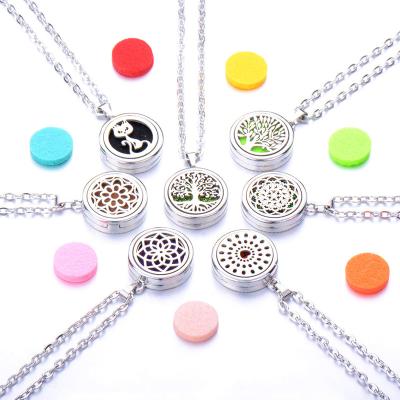 China CLASSIC Aromatherapy Hypoallergenic Surgical Refillable Diffuser Grade 316L Stainless Steel Essential Oil Pendant Necklace for sale