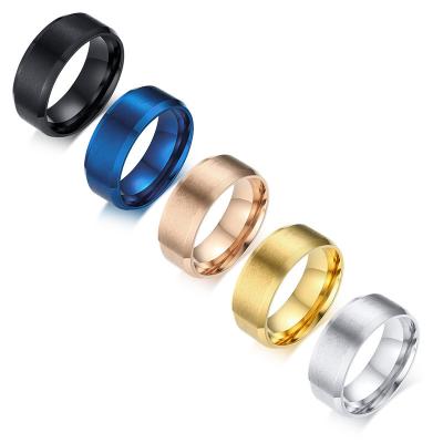 China Wholesale Simple Brushed Stainless Steel Mens Vintage Black Gold Ring for sale