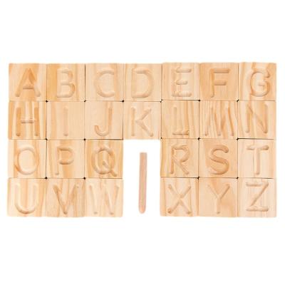 China USA Education Toys Alphabet Tracing Board Wooden Tiles for sale