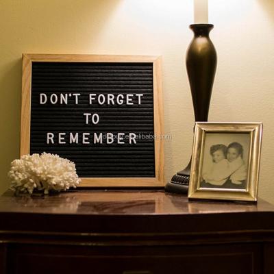 China Hot sale USA wood crafts 10 x 10 inch black felt letterboard with easel for letter board for sale