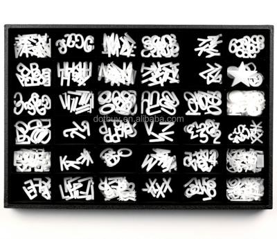 China Hot Selling USA Pile Inside 36 Grids Letters Case Plastic Letters Case Jewelry Box For Felt Letter Board for sale