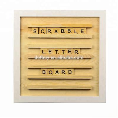 China US Hot Sale New Product Changeable Letter Signs Pine Wood Changeable Letter Board With 100 Characters Wood Scratch Tiles for sale