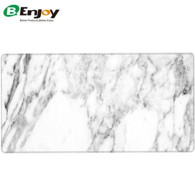 China Premium Unique Marble Surface Fray Stitched Edge Eco-friendly Design Rectangle Microfiber Fabric Neoprene Anti Mousepad for sale