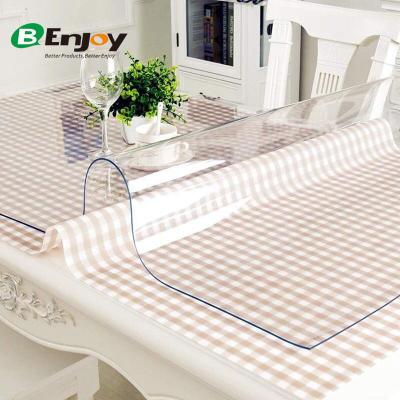 China Crystal Clear Transparent Waterproof Custom PVC Table Cover for sale