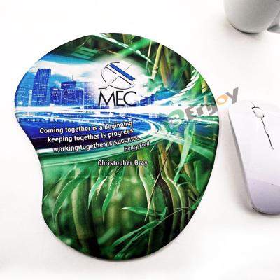 China Anti Slip Silicone Gel Wrist Rest Bottom Mouse Pad with Custom Full Print Logo for sale