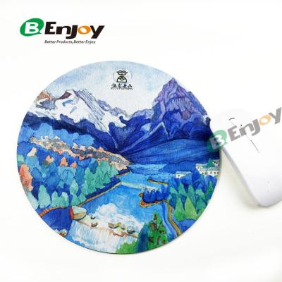 China Custom Print Saving Round Shape Anti Slip Foam Rubber Bottom Circular Mouse Pad / Circular Mouse Pad / Blue for sale