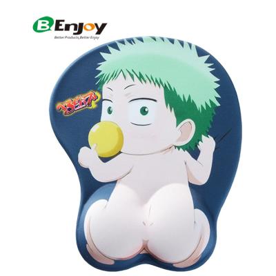 China Anti Slip Silicone Bottom Funny Cute Japanese Anime 3d Boy Mouse Pad With Wrist Rest for sale