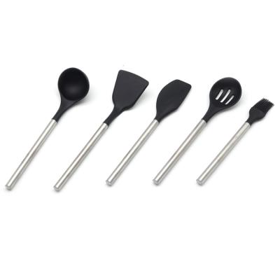 China Sustainable 9 Pieces Nonstick Kitchen Tools Stainless Steel Handle Silicone Cooking Utensils Set for sale