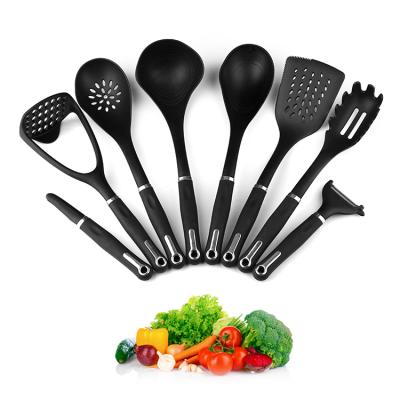 China Sustainable Black Nylon Cooking Tools Cookware Sets Kitchen Utensil Black Nylon Kitchen Accessories for sale