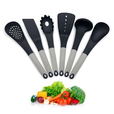 China Gray Nylon Cooking Tools Sustainable Cookware Sets Kitchen Utensil Black 6 PC Nylon Kitchen Accessories for sale