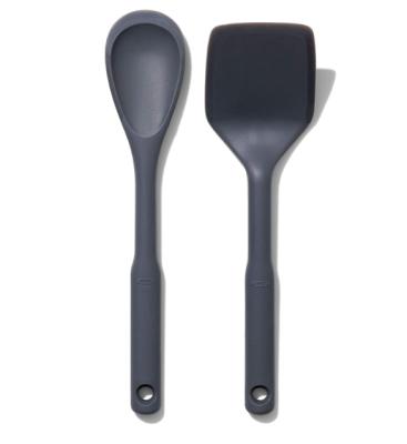 China Sustainable Silicone 2-Piece Utensil Set, Gray, One Size for sale