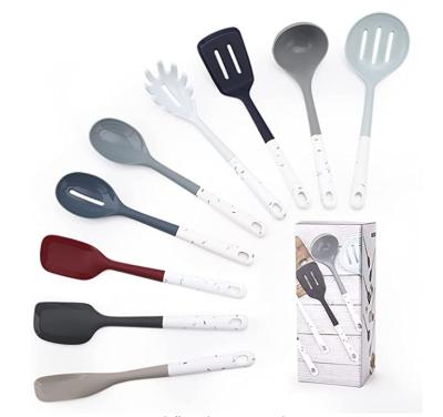 China Sustainable Silicone Cookware Set 9 Packs Of Cooking Utensils for sale