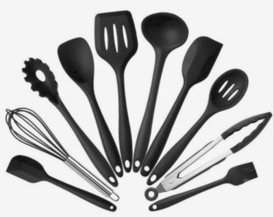 China Sustainable Hot Sale Kitchen Tools Kit Silicone Kitchen Utensils Set 10pcs For Cooking for sale