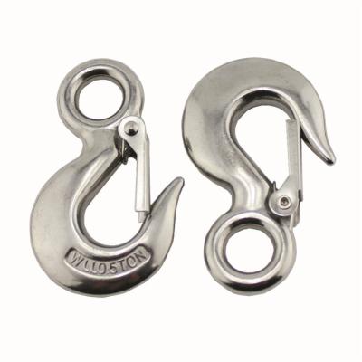 China Automotive Industry Sliver Manufacturer 35mm BS 1000kg Single Eye Steel Snap Hook for sale