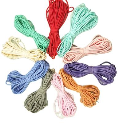 China Colorful 3MM Elastic Band 5MM Mask Elastic String Ear String Ear Rope Around Flat Earloop For Sewing Crafts for sale