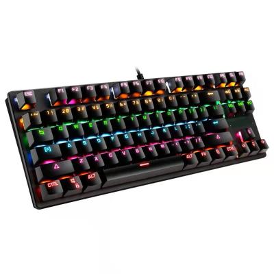 China 87Keys Mechanical Anti-ghosting Gaming Keyboard Gateron Blue Switches RGB Backlit Keyboard For Gamer for sale