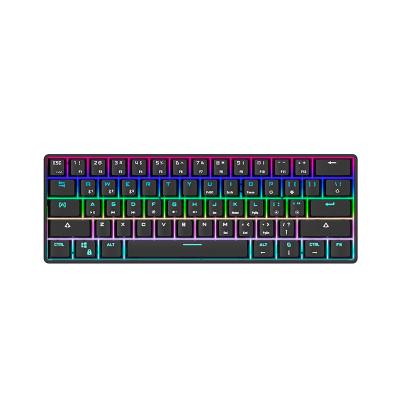 China 61Keys Anti-ghosting BT Mechanical Keyboard 60% Wireless Gaming Keyboard With RGB Lighting for sale