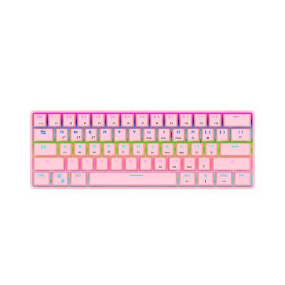 China BT 3.0/5.2 Gaming Keyboard 60% Wireless Dual Mode True RGB Mechanical Light Wired Mechanical Keyboard for sale