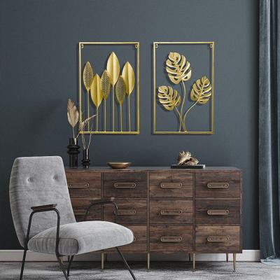 China Contemporary Modern Luxury Art Home Decor Wall Flower Metal Gold Flower Hanging Decorations For Living Room Art for sale