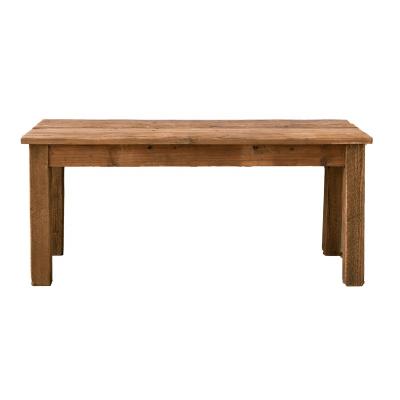 China Long rustic wood dining bench raw timber with a beautiful wood grain and matte finish for sale