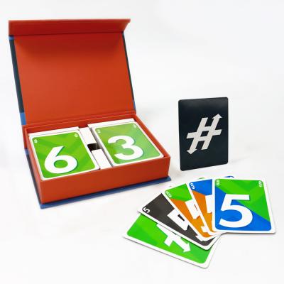 China Manufacture Customized 2 Decks Paper Number Game Cards With Rigid Magnetic Book Box for sale