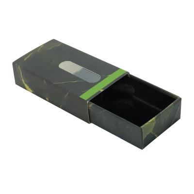 China Recycled materials printing luxury 1 gram cartridge slip box drawer box packaging hard rigid cardboard with foam insert for sale