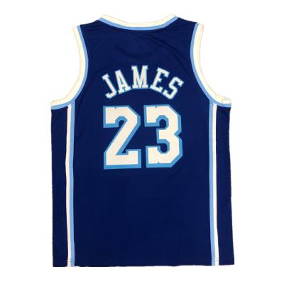 China James Print Basketball Breathable Warm Breathable T-shirt Sports Wear Custom Sale Basketball Tank Top Uniform Blue for sale