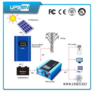 중국 LCD 디스플레이와 UPS 기능을 가진 순수한 사인 파동 잡종 태양 변환장치 판매용