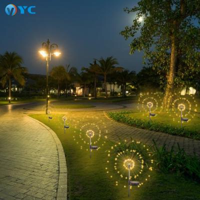 China Copper Wire Led Solar Firework Lights Outdoor Wedding Solar Led Firework Lights Simulated Fireworks Tree Lights For Place Event Party Light Body Waterproof Lamp for sale