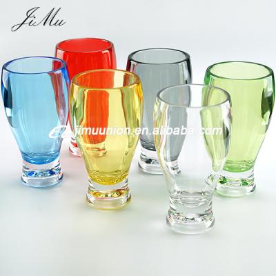 China Wholesale Stocked Unbreakable Colorful Polycarbonate 14oz Short Hard Plastic Juice Cup for sale