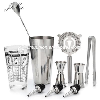 China Home/bar/restaurant/hotel tools barware steel tool stainless steel for bartender set boston cocktail shaker accessories barware mixing set for sale