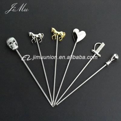 China Wholesale Zinc Alloy Stocked Horse Head Bar Tools Stainless Steel Pineapple Cocktail Ice Pick Sticks for sale