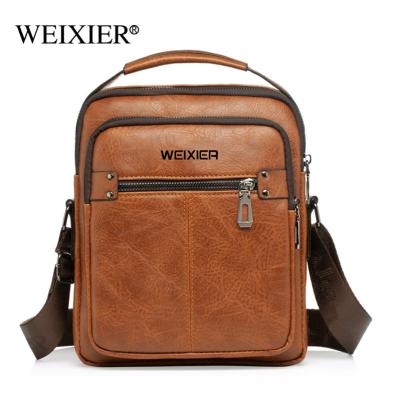 China W1028 2022 High Quality Retro Fashion Dark Brown Messenger Bag For Men Genuine Leather for sale