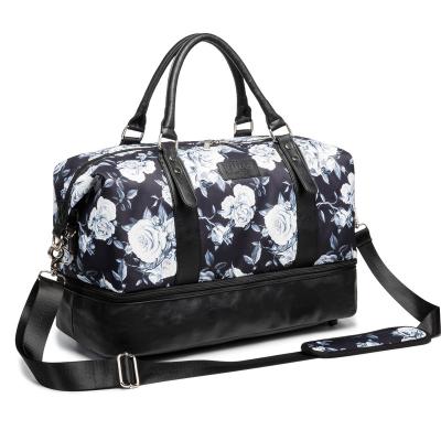 China Fashion Kinmac Gray Rose Wholesale Cheapest Gym Bag With Shoe Compartment Women Luggage Sports Fitness Black Waterproof Duffel Bag for sale