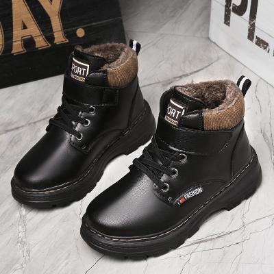 China New Fashion Trend Kids EVA Snow Medium Leather Boots Artificial Leather Tools Plush Martin Boots Outdoor Mountaineering Boots for sale