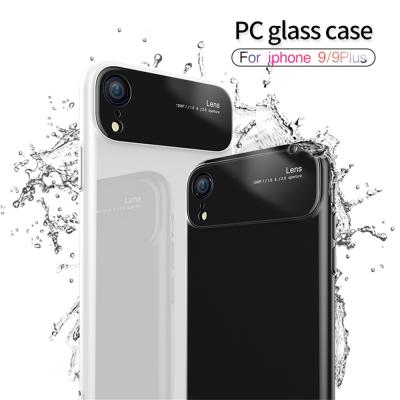 China hybrid PC glass matte frame cover case for iphone XR case black for sale