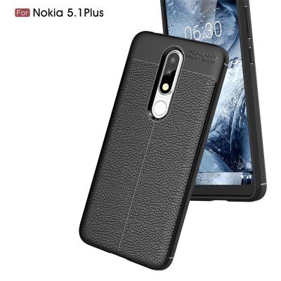 China Litchi Pattern Soft Shockproof Tpu Phone Case for Nokia 5.1 Plus for sale