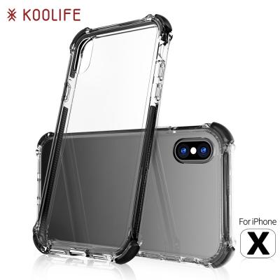 China New products shock proof mobile phone PC TPU crystal clear case For Iphone X Case for sale