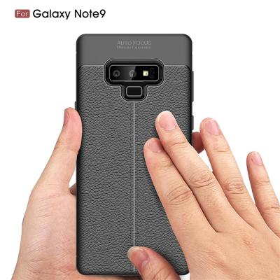 China Caixa de couro do telefone do lichi TPU para a tampa do Samsung Galaxy Note 9 à venda