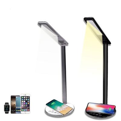 Chine 2 dans 1 chargeur 2019 sans fil tendant de lampe de bureau de protection oculaire de contact de pliage de lampe de Tableau des produits LED rapidement pour l'iphone pour Samsung à vendre