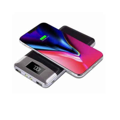 China 2 in 1 wireless charging powerbank 6000-10000 mah Qi wireless power bank 10000 mah battery portable mobile wireless charger for sale