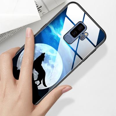 China 2019 Hot sale Luminous tempered glass cell phone case cover for Samsung note8 s8 s9p for sale