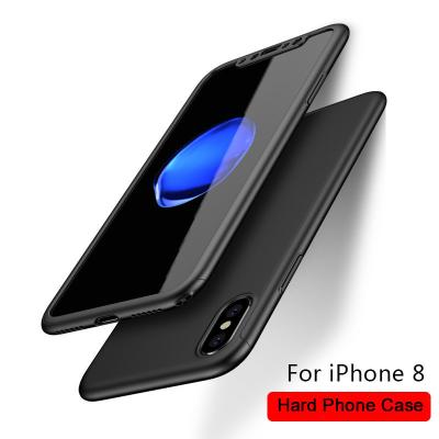 China For iPhone 8 Case 360 Degree Full Body Protective mobile Phone Case with Glass for iPhone X 8 for sale