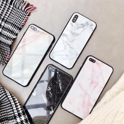 China For iphone x case clear tempered glass back shell tpu edge shockproof glass phone case for iphone x 7 8 plus for sale