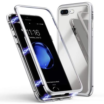 China Newest Tempered glass Magnetic Adsorption Case magnet cell phone case for iphone x 8 7 6 6s for sale