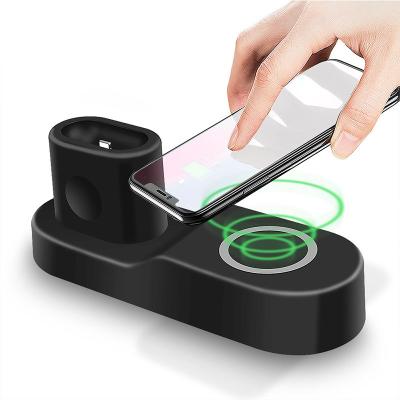 China 4 in 1  Wireless Charger for Mobile Phones USB port for iPad Tablet Qi Charger Stand for Earphone/for Apple Watch for sale