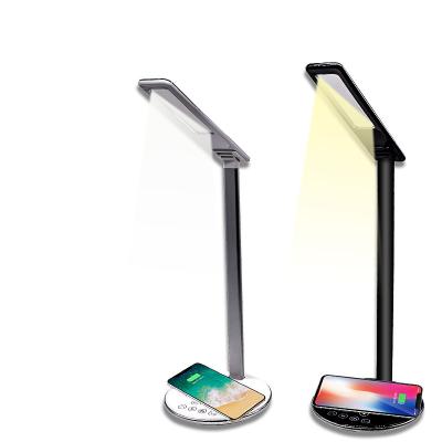 China Wireless Charger For Phone With Desk Lamps Flexible Office Led Table Light Wireless Charger for sale